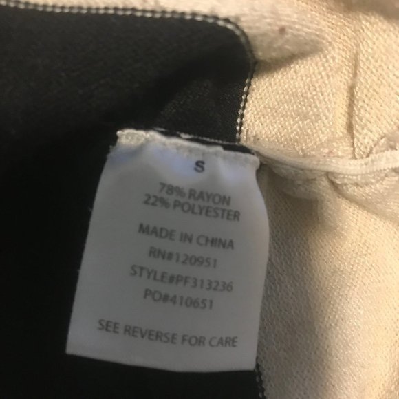 PINK ROSE SMALL TAN & BLACK STRIPED V-NECK SWEATER - Picture 6 of 6